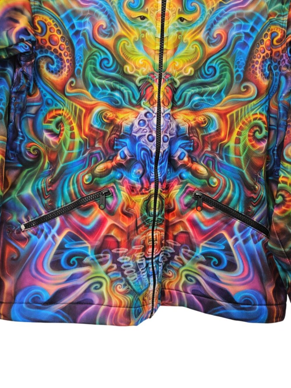 Space Tribe Sublime Hooded Jacket In Holographic Altar Men's Size M Full Zip - Picture 6 of 14